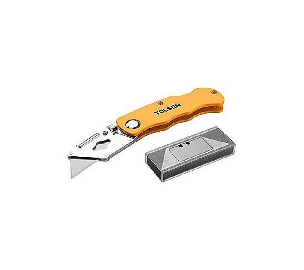 Tolsen Tools Folding Utility Knife with 5 Pcs Blade Set