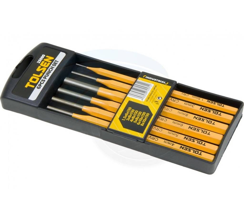 Tolsen 6pcs Professional Heavy Duty Nail Punch Tool Set & Case