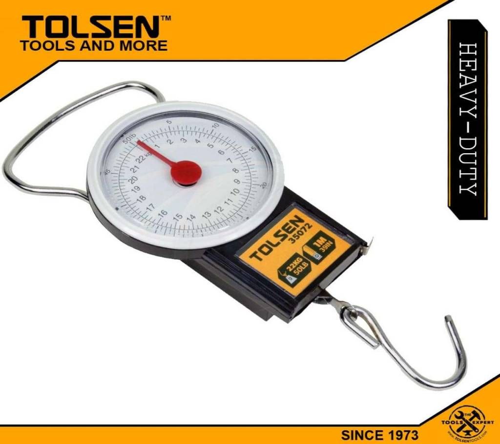 TOLSEN Portable Travel Lugguage Scale with Measuring Tape (22kg / 50LB) 35072