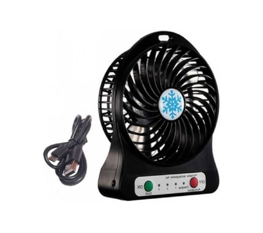 USB Portable LED Mini Fan Air Cooler 2400mAh Rechargeable Lithium Battery