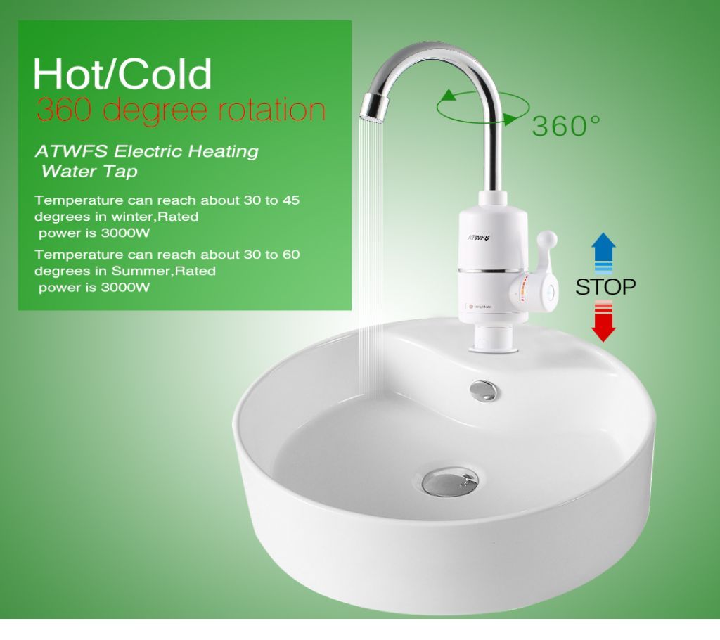 Multi temperature hot water heater basin electric tap, plug & play