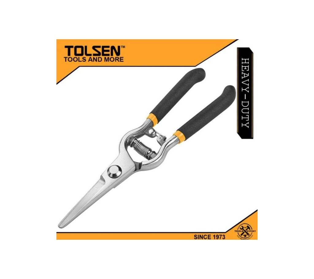 Tolsen Straight Garden Pruning Shear (200mm 8") Dipped Handle 31019