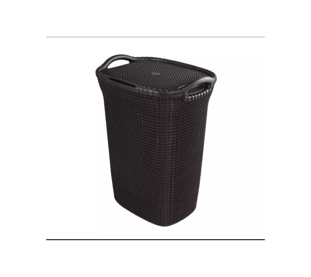 Cane Laundry Busket Black