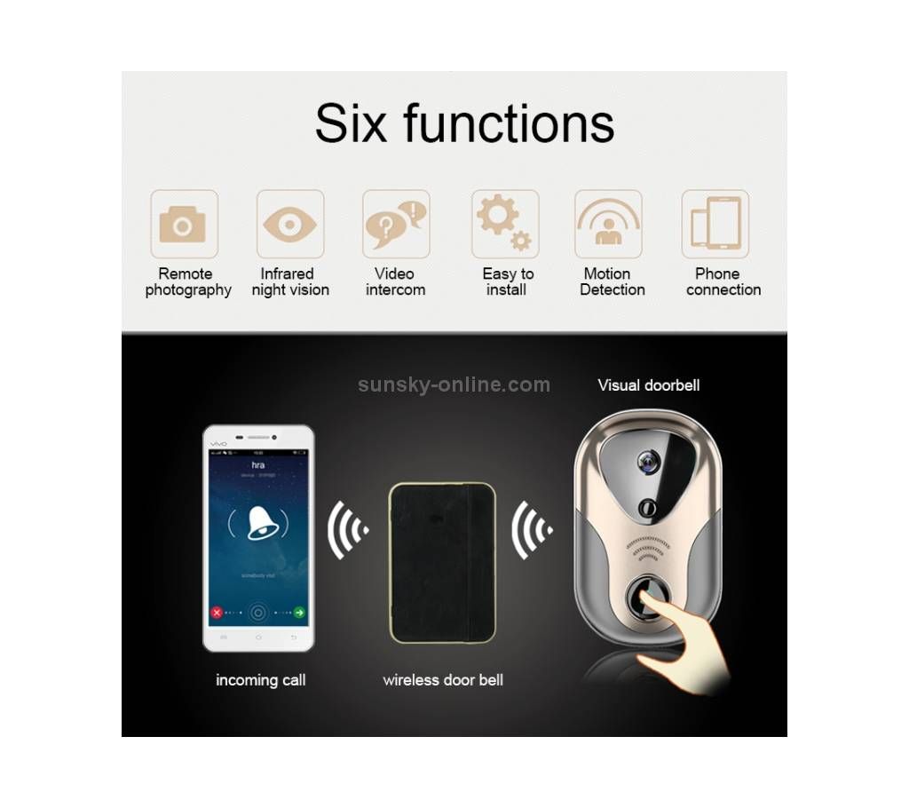 163Eye L1-NJ Smart Visual WIFI 1.3MP Network HD Intercom Doorbell, Support Micro SD Card & Night Vision