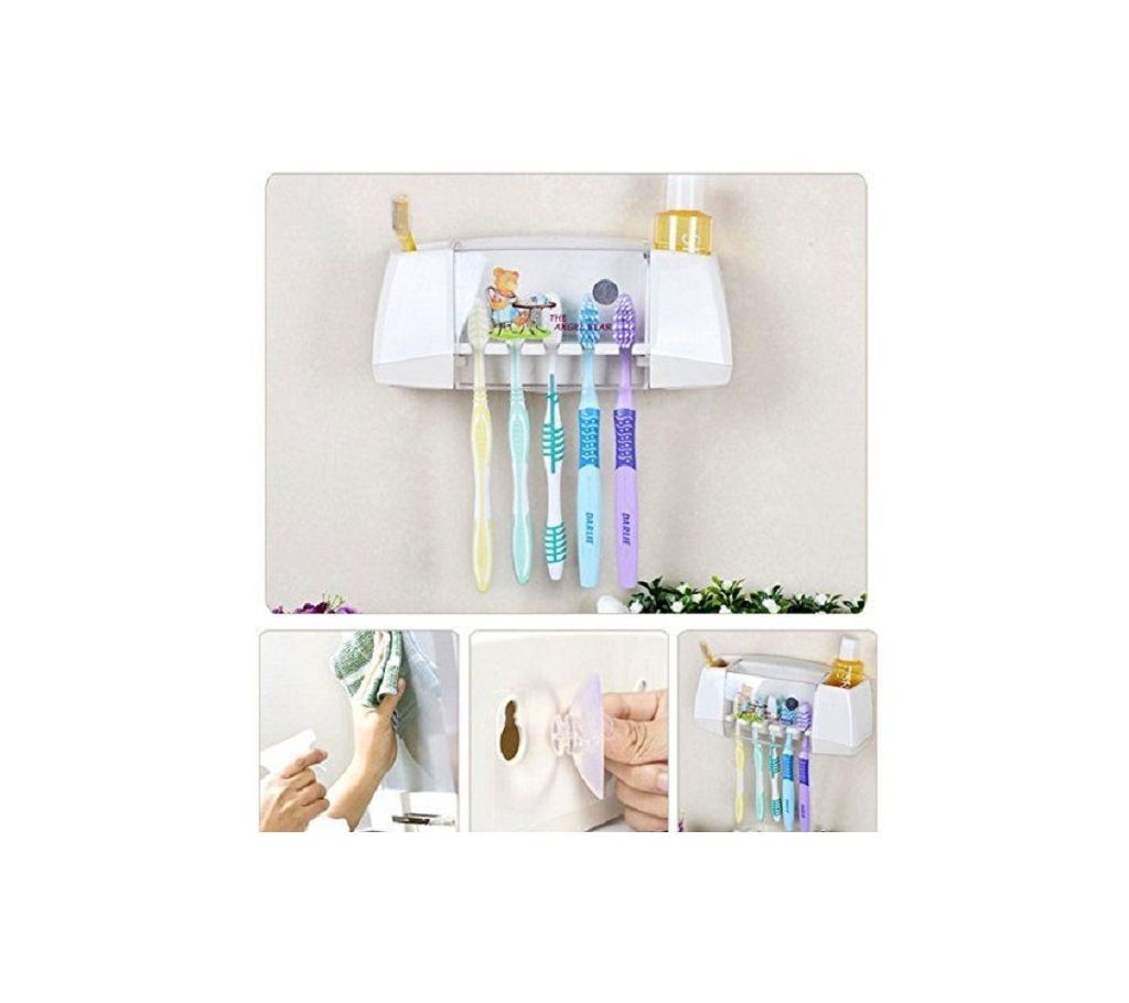 The Angel Bear Toothbrush Plastic Rack Holder Stand with Suction Cup