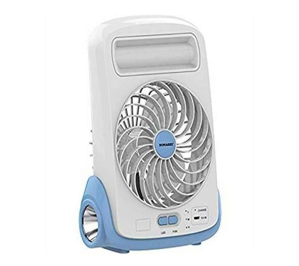 Bright Star 3 in 1 AC-DC Rechargeble Mini Fan with Light