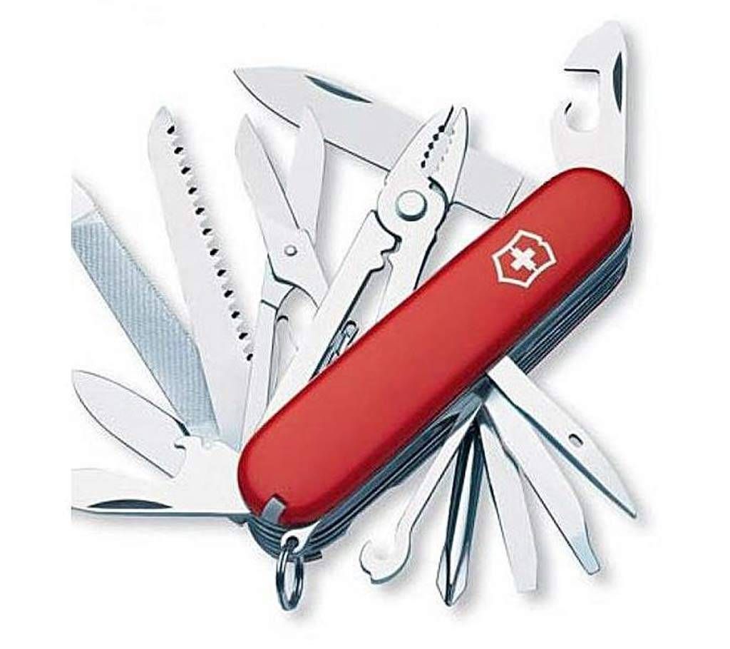 12 in 1 Multi function Army Knife - Red and Silver