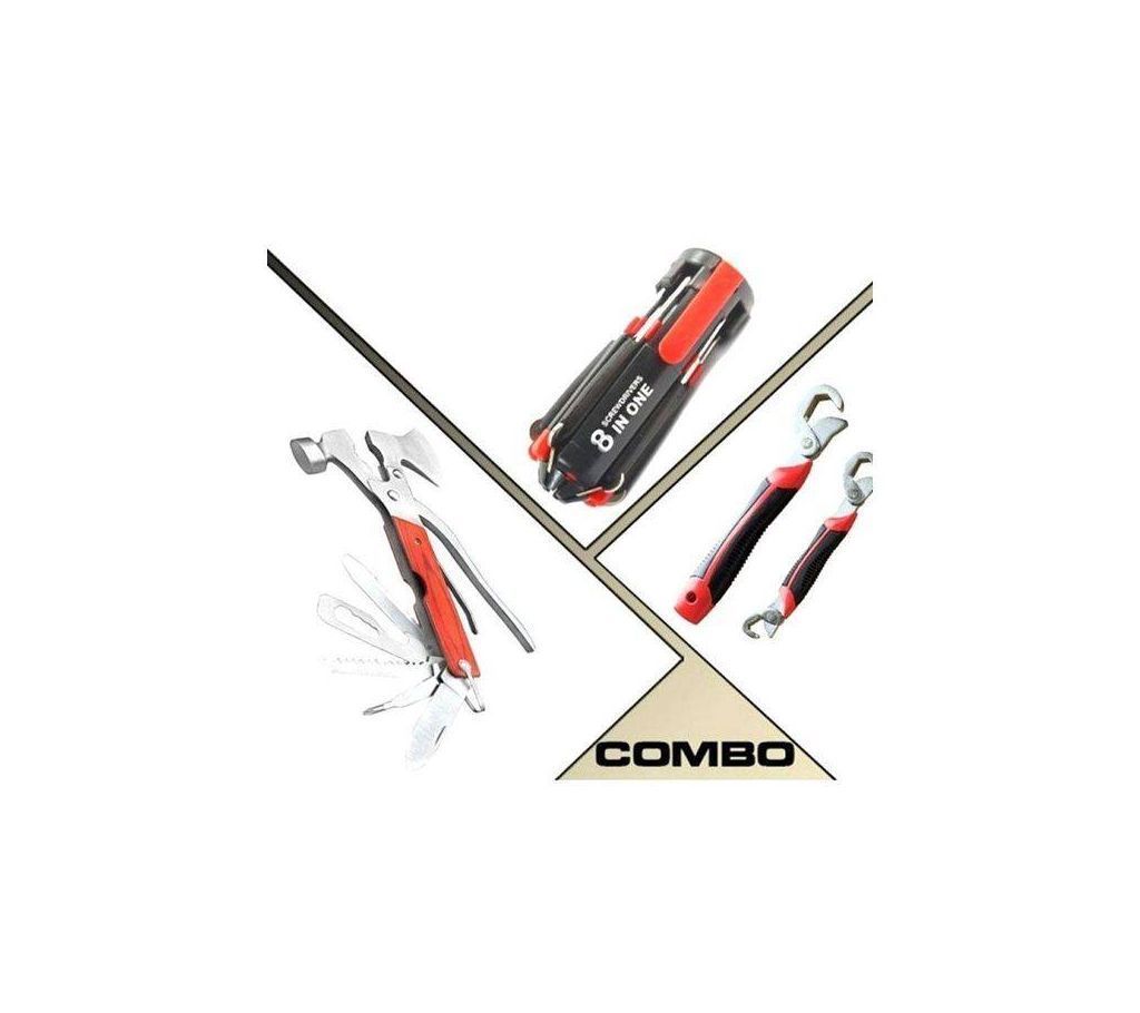 Combo of 8 in 1 Tool & Multi functional hammer & Snap n Grip tool