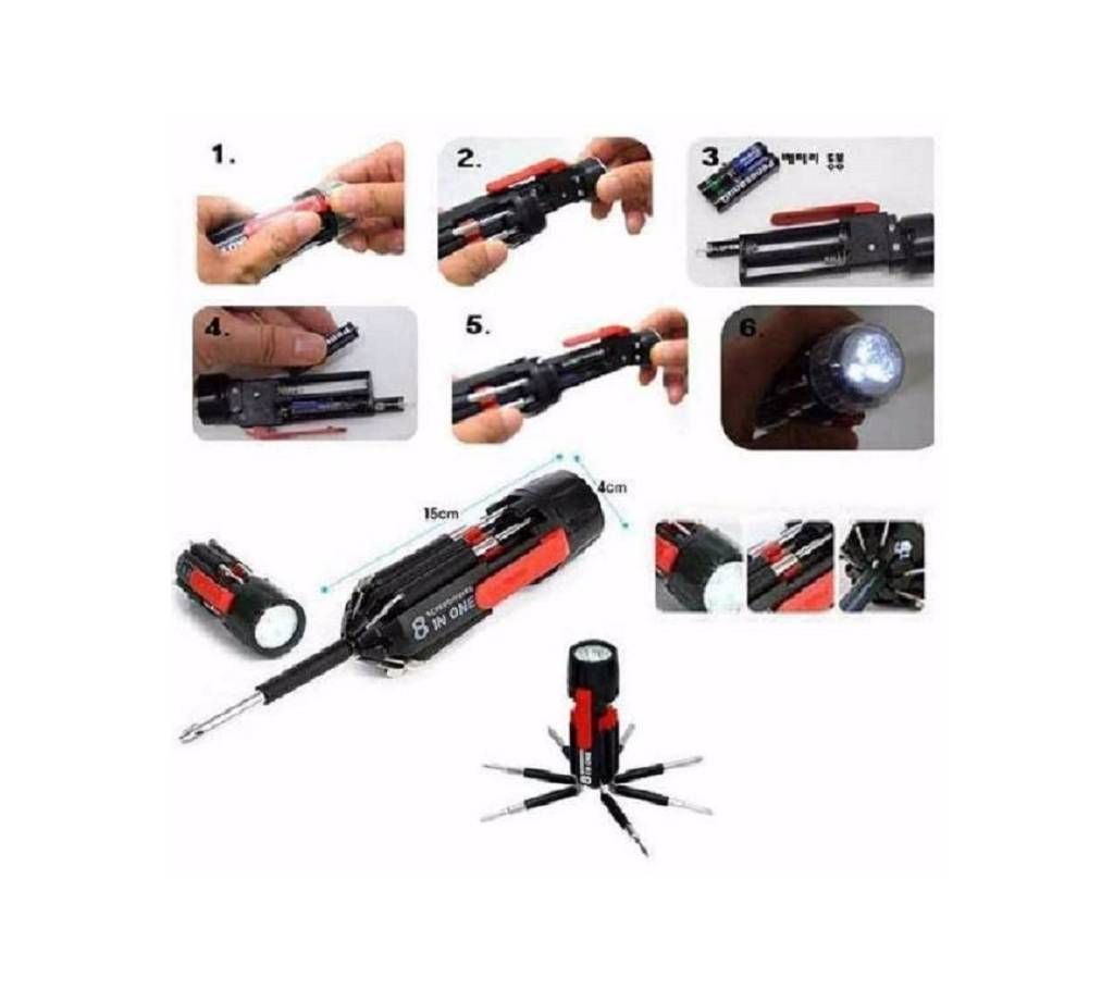 8 IN 1 Screwdriver and torchlite