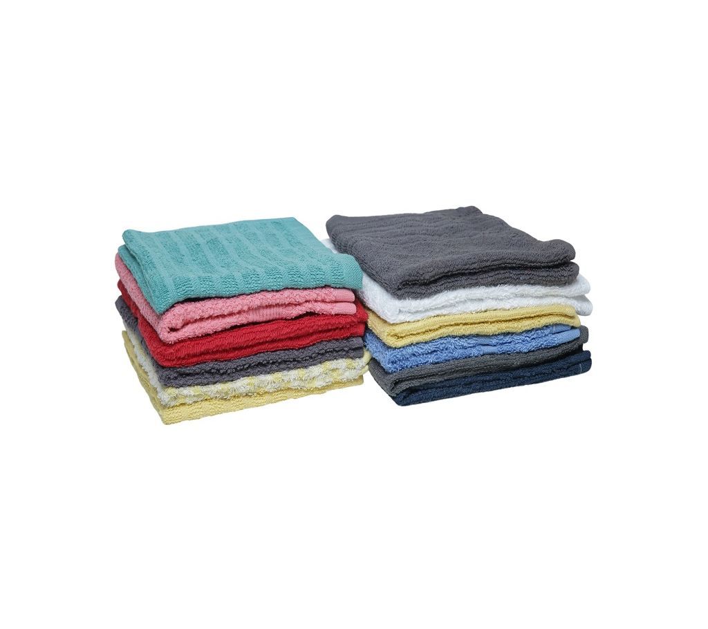 12 Piece Assorted Color Wash Towel 11X12 inch