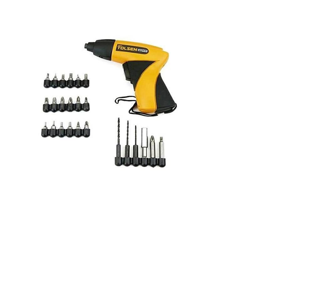 Tolsen Cordless Electric Screwdriver With 24 Accessories 
