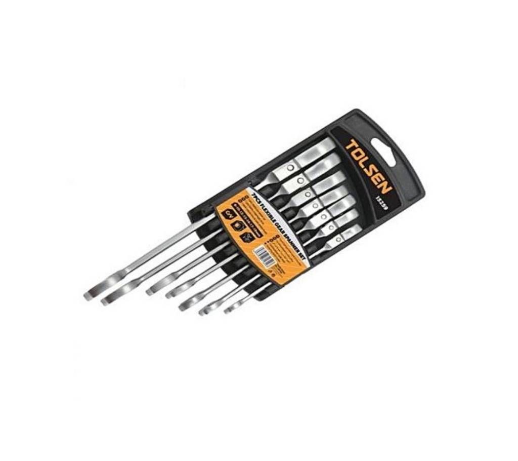 Tolsen 7 Pcs Flexible Head Combination Ratchet Spanner Set