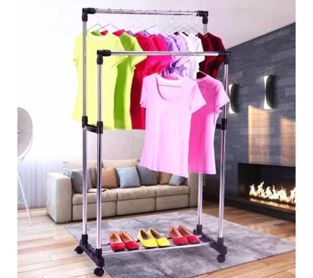 Folding double cloth & shoe rack 