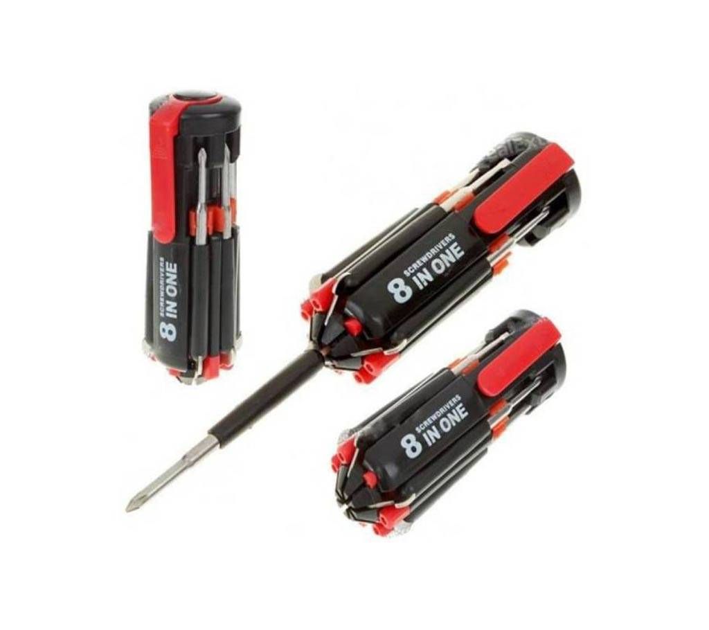 8 in 1 Screwdriver with Torch Light