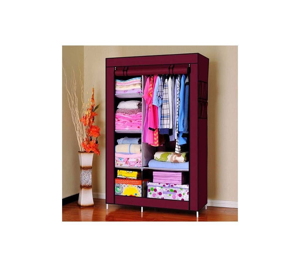 Closet Storage Organizer Clothes Rack - Dark Maroon