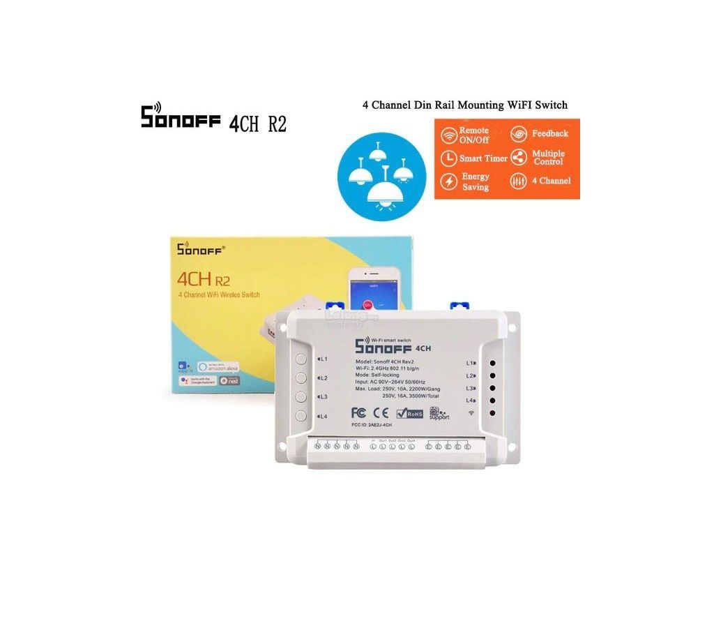 SONOFF 4 Channel R2 WiFi Smart Switch (10A, 2200W) Home Automation Module