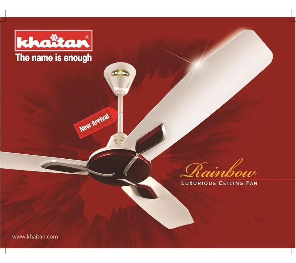 Khaitan Rainbow Maroon Silver Ceiling fan