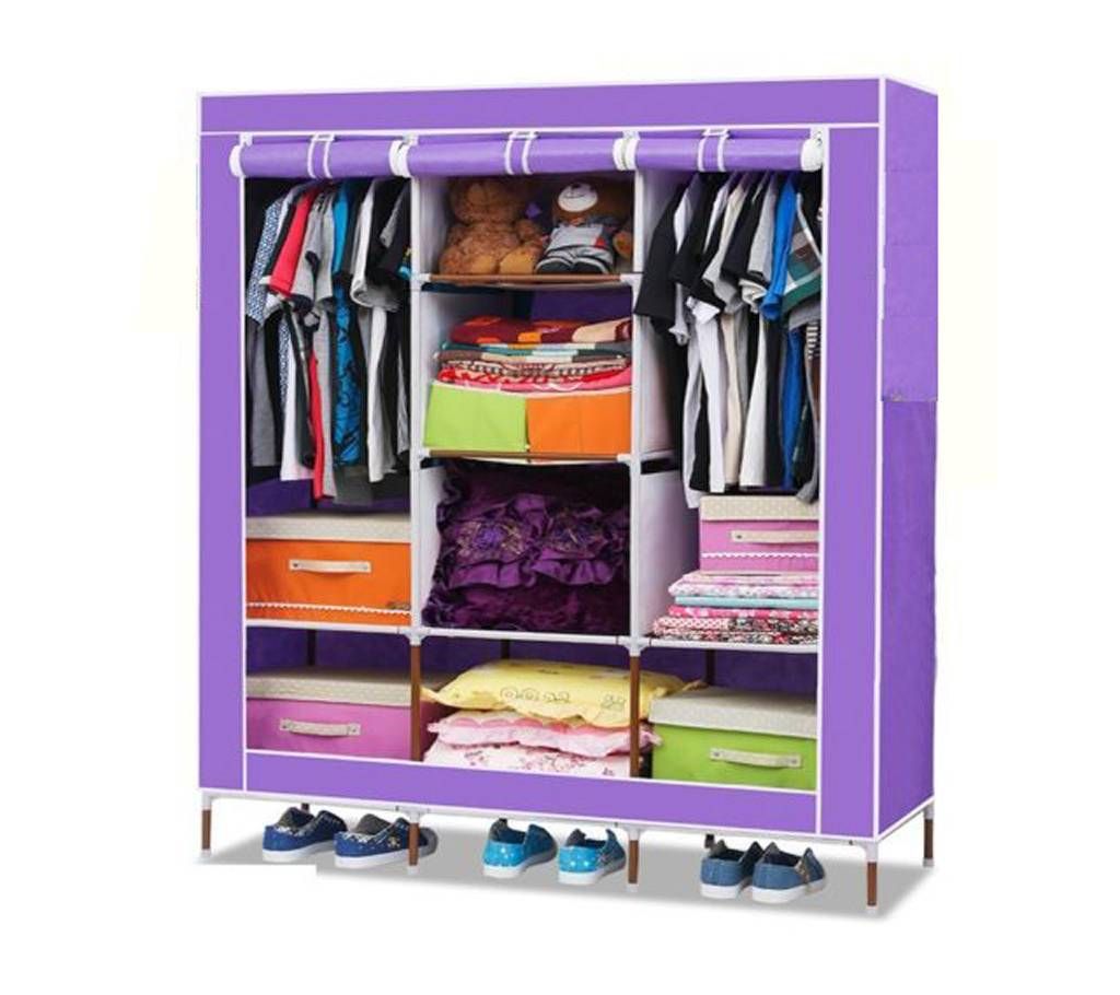 Wardrobe Storage Organizer for Clothes - Big Size 3 part - purple