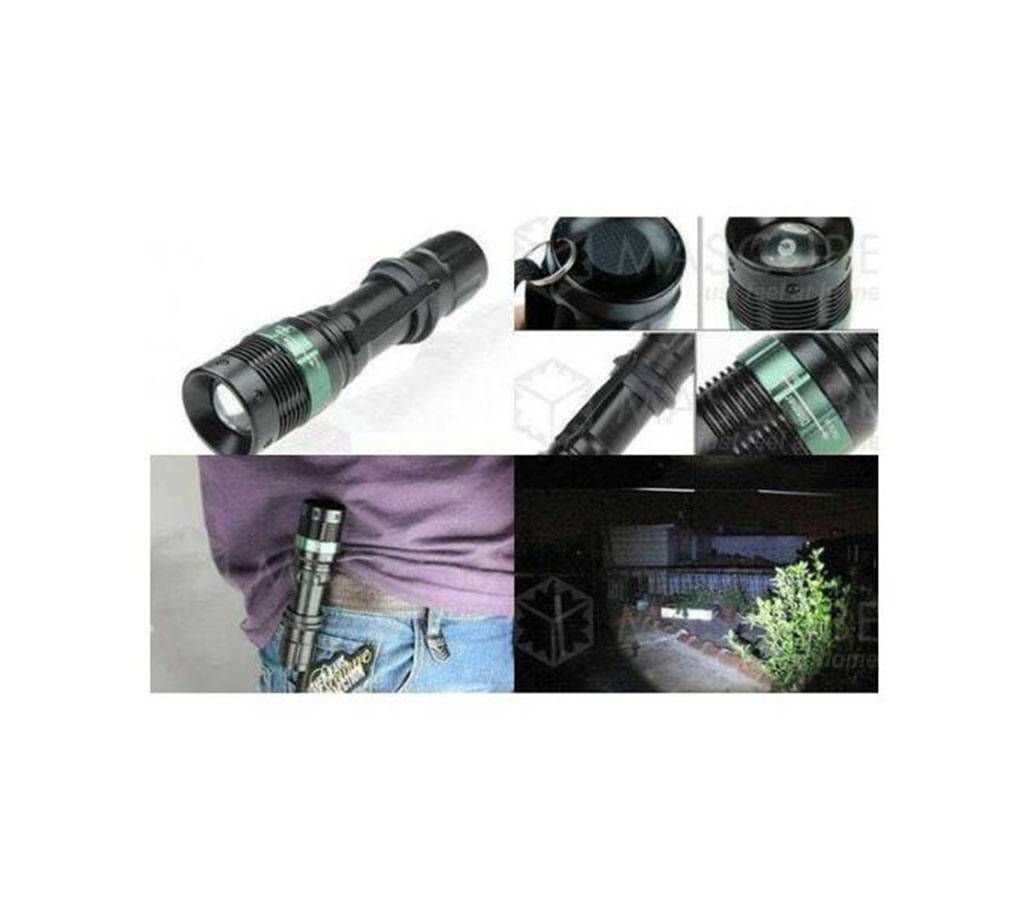  Rechargeable Zoom Torch Light – Black