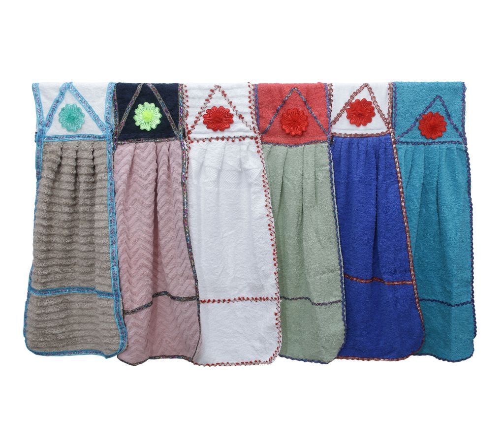 6 Piece Assorted Color Basin Towel
