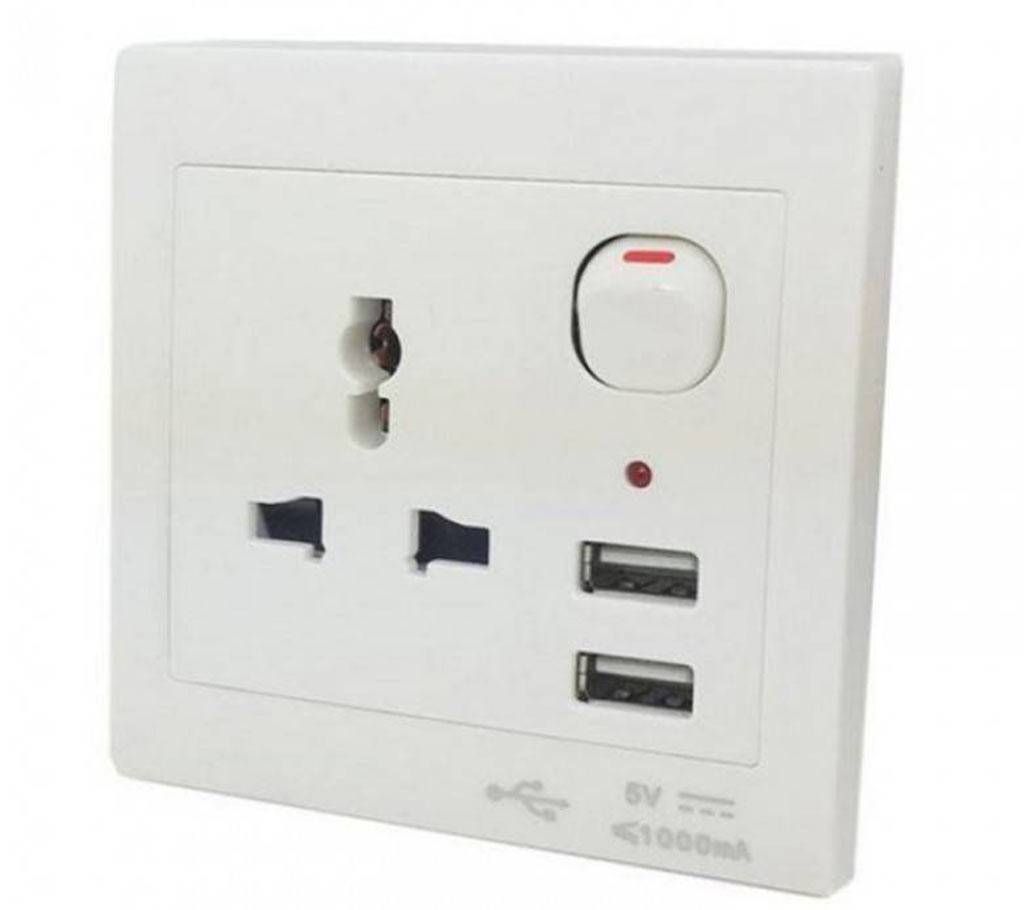 Electric Switch with 2 USB Port