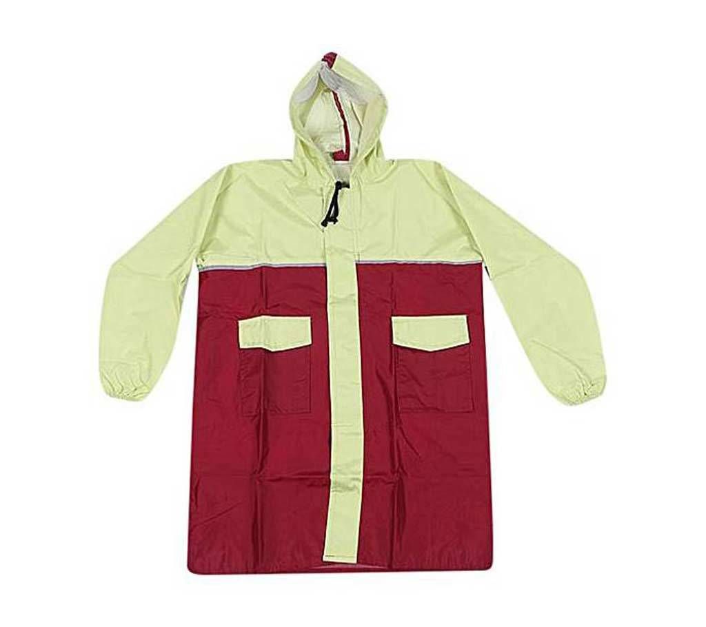 V.I.P Trade Red and Khaki Polyester Rain Coat