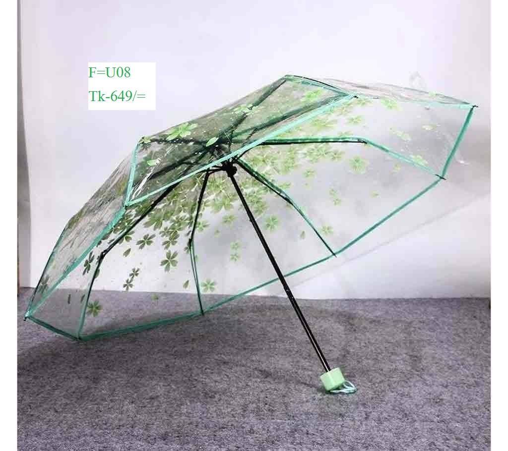 Transparent Auto Fold Umbrella. F=u8