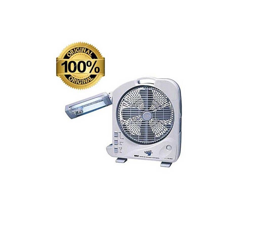 Sunca SF-292A - Dual Battery Rechargeable Fan With Light - 12" - White