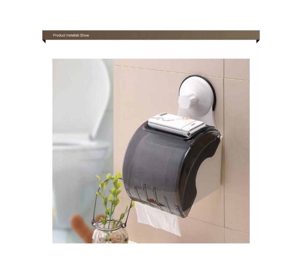 Waterproof suction cup toilet roll paper holder