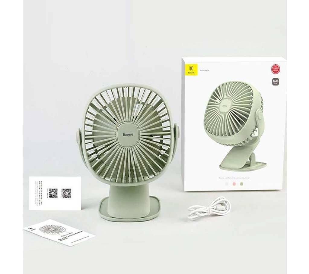 Baseus 2000mAh Rechargeable Cooling Box Clamping Fan-Green