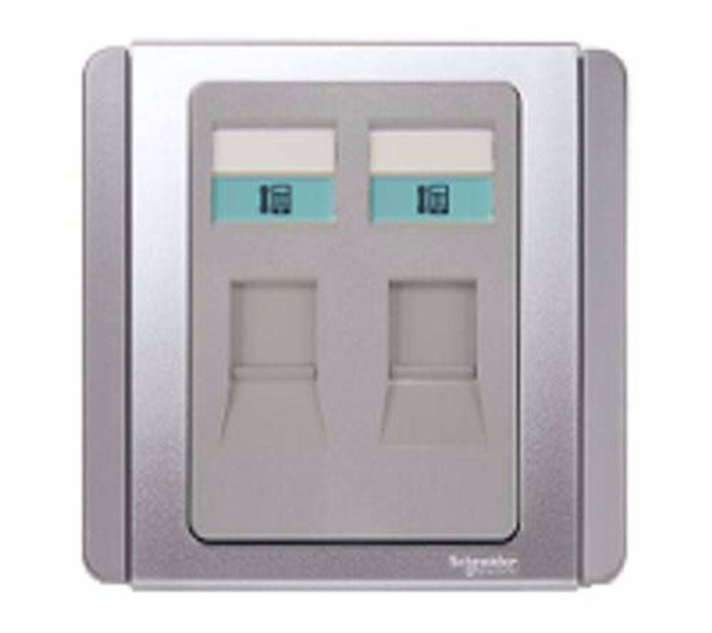 2 Gang RJ11 4 Pin Telephone Outlet