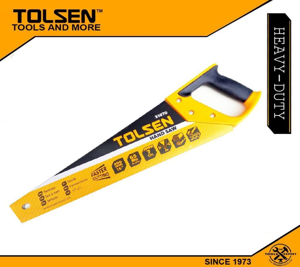 TOLSEN Hand Saw (400mm, 16) 7 TPI TPR Handle 31070