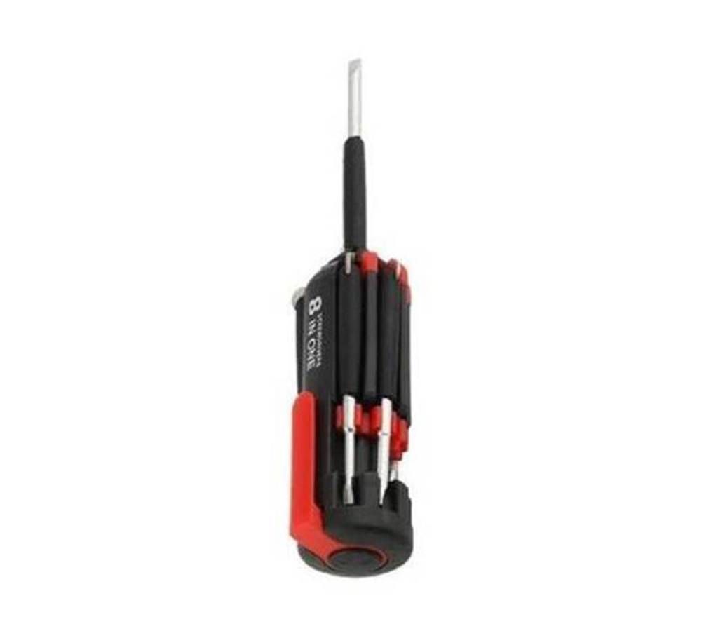 8-In-1 Multipurpose Screwdriver With Torch Light