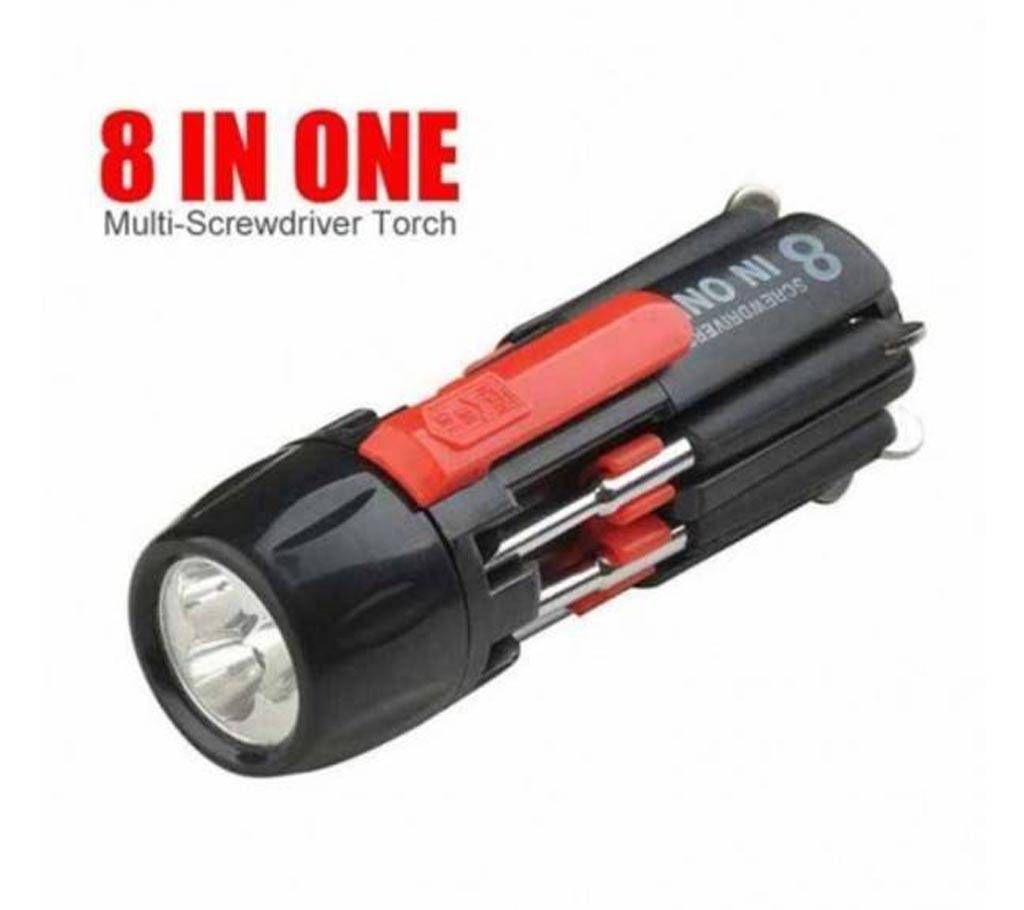 8 in1 Multipurpose Screwdriver with Torch Light