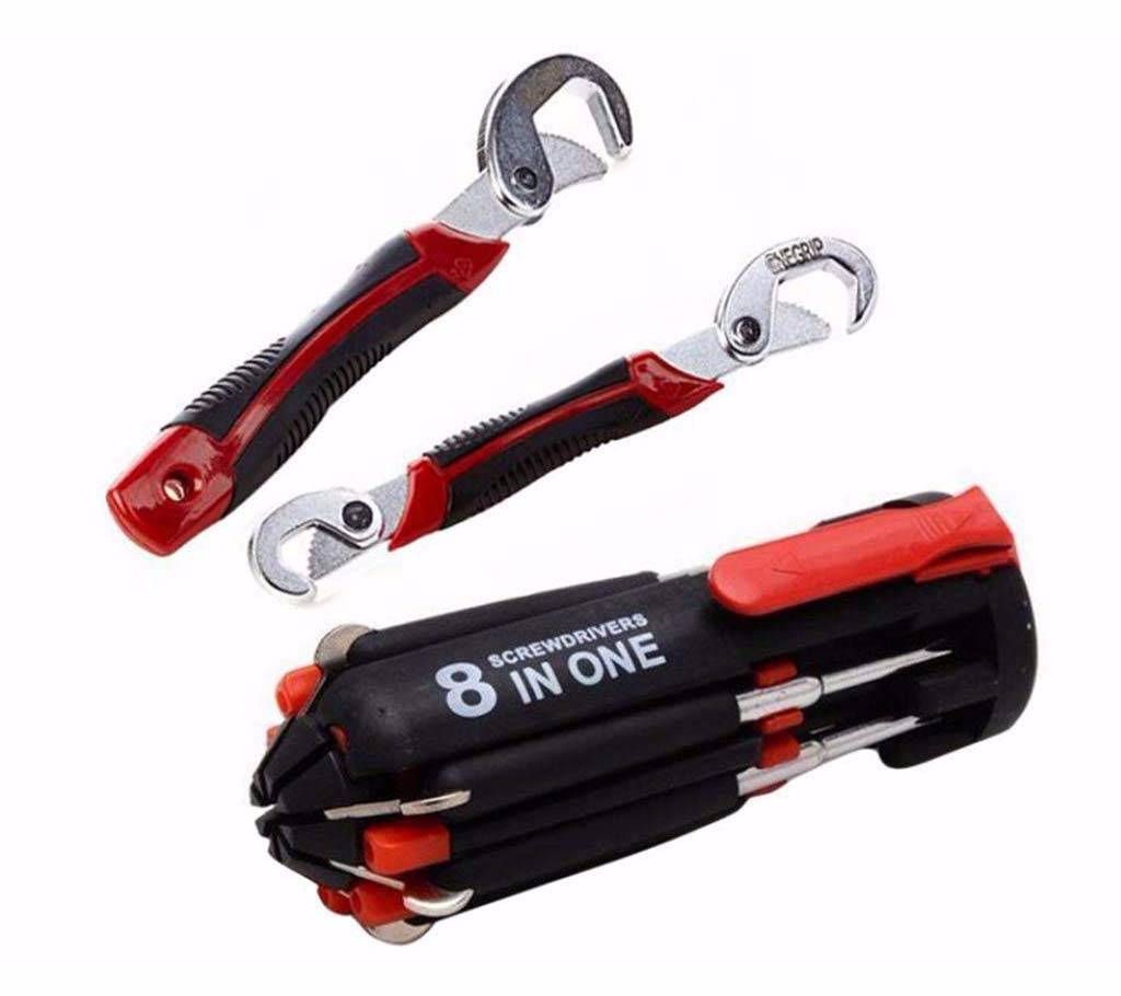 Snap N Grip Wrench & 8 in 1 Portable Screwdriver