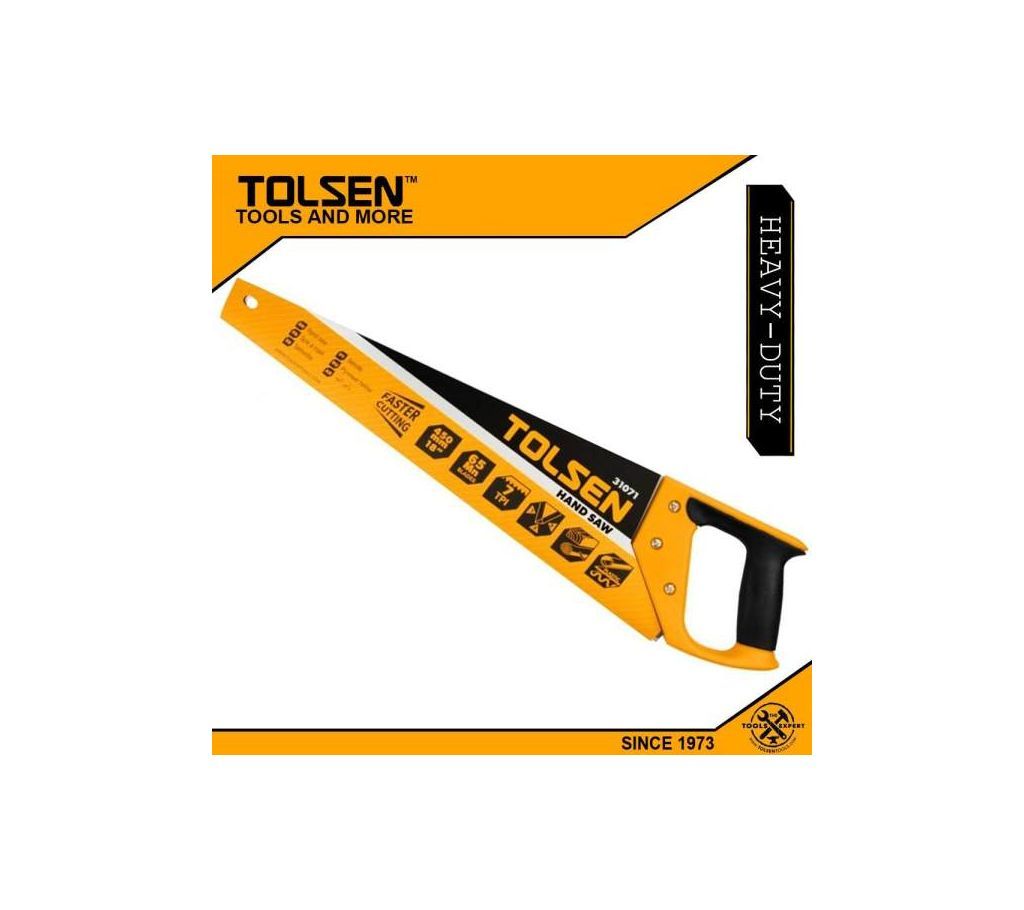 TOLSEN Hand Saw (450mm, 18) 7 TPI TPR Handle 31071