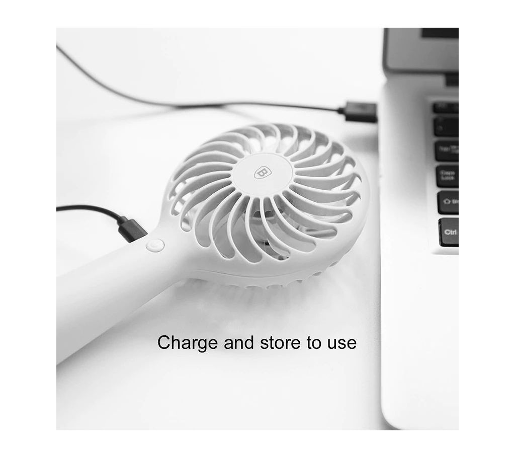 Baseus Protable 3-Speed Mini USB Rechargeable Fan-white