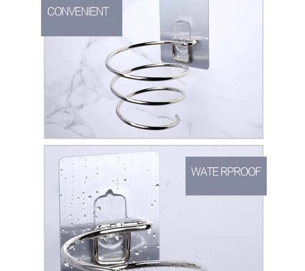 Stainless Steel Hair Dryer Rack Wall Mounted Waterproof Storage