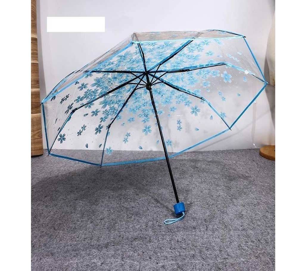 Transparent Auto Fold Water Color Umbrella