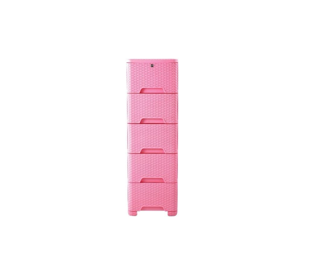 Cane Closet 5 Drawer Light Pink