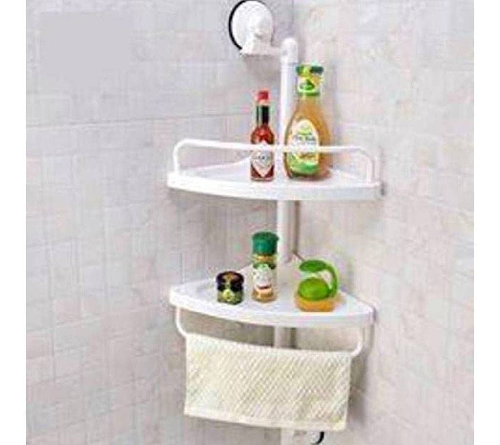 Two layers bathroom corner shelf 