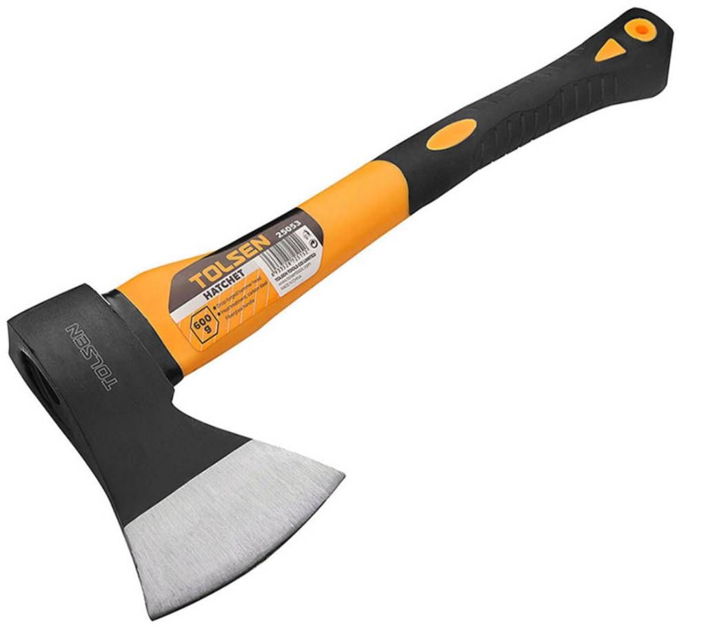 Tolsen Carbon Steel 600g Hatchet Axe Fiberglass Body Rubberized Handle