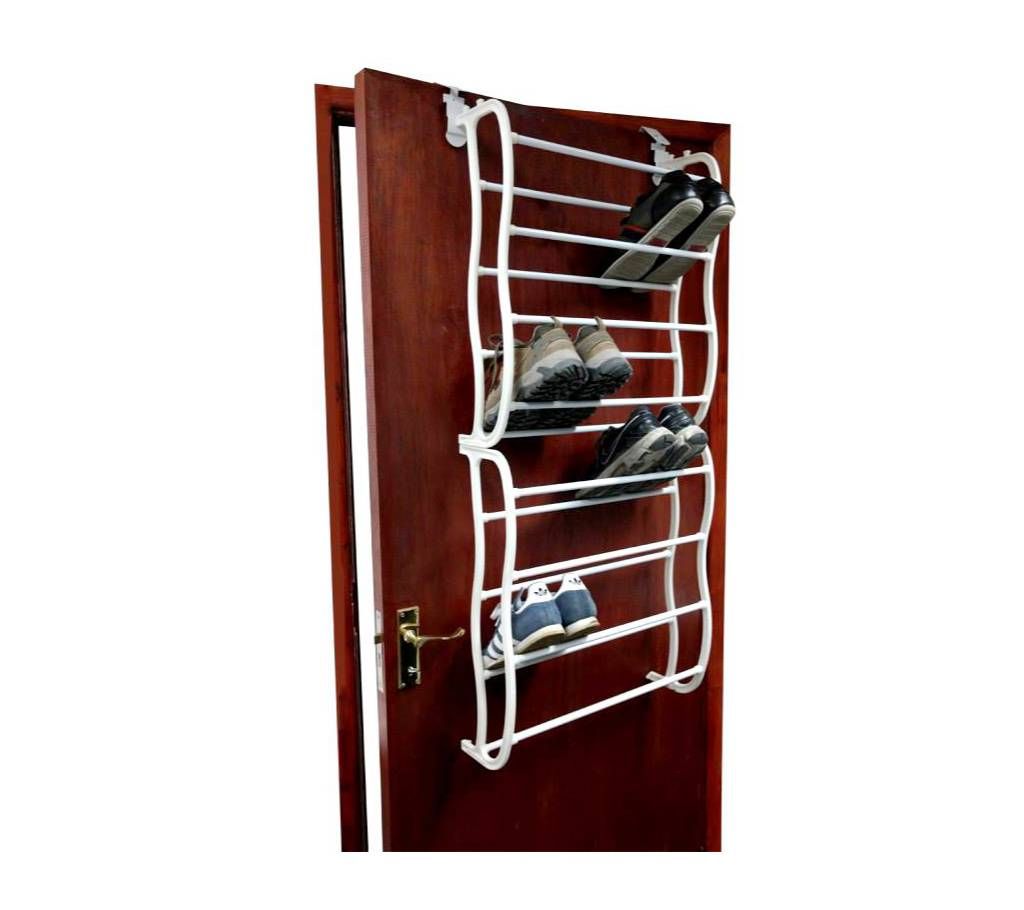 Portable Lightweight 24 Pair Over Door Shoe Rack Footwear Storage Stand Trainers
