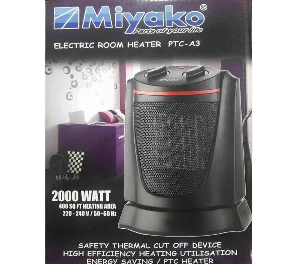 Miyako Electric Room Heater PTC (A3-Black)