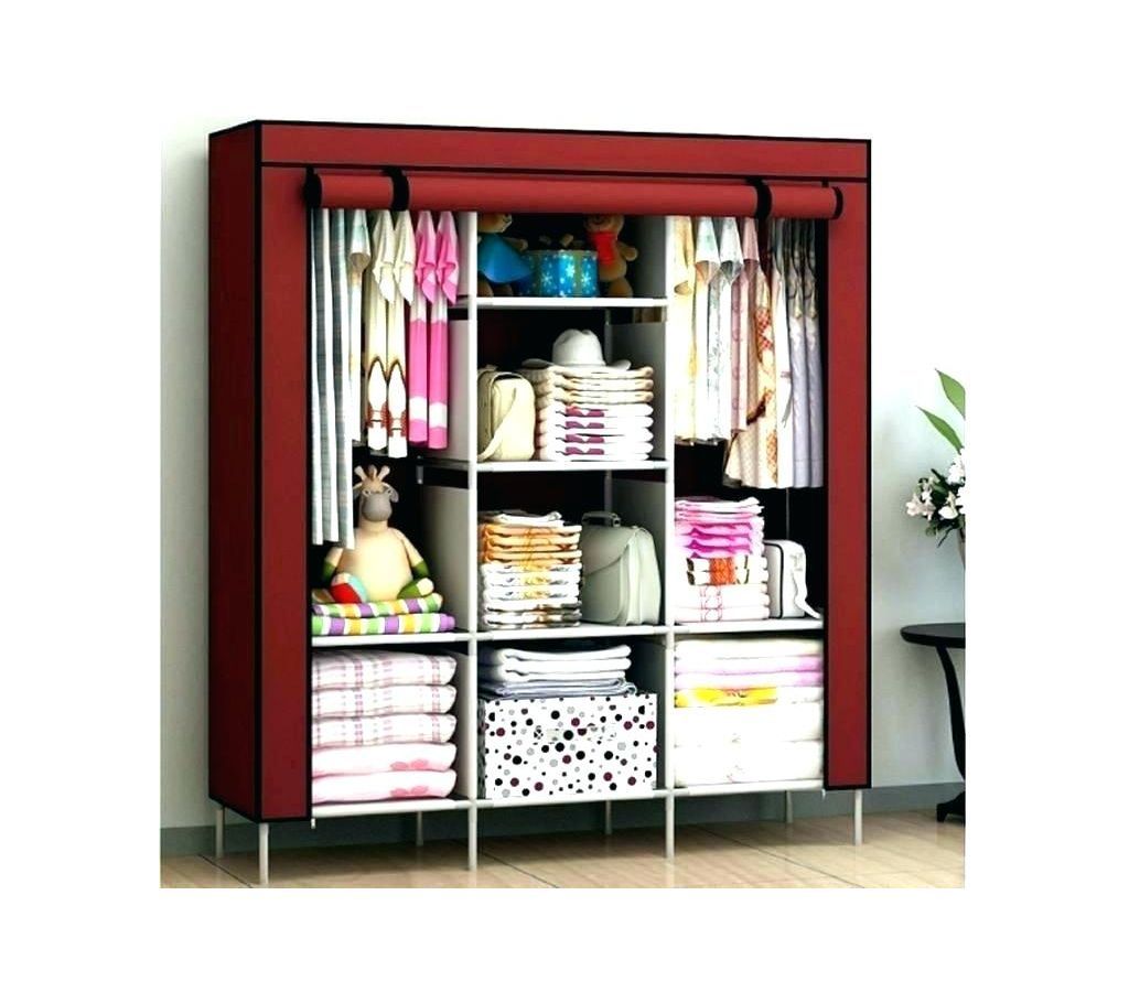 Portable Wardrobe Clothes Storage Rack - Multi Color