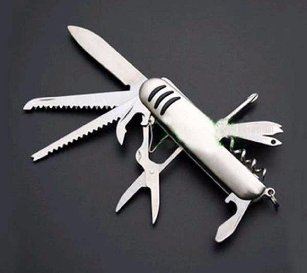 12 in 1 Multifunction Army Knife (Silver)