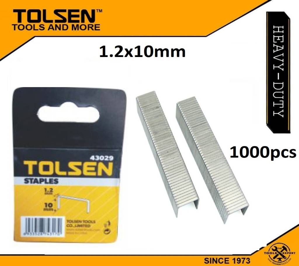 TOLSEN 1000pcs Staples Wire Refill (1.2 x 10mm ) 43029