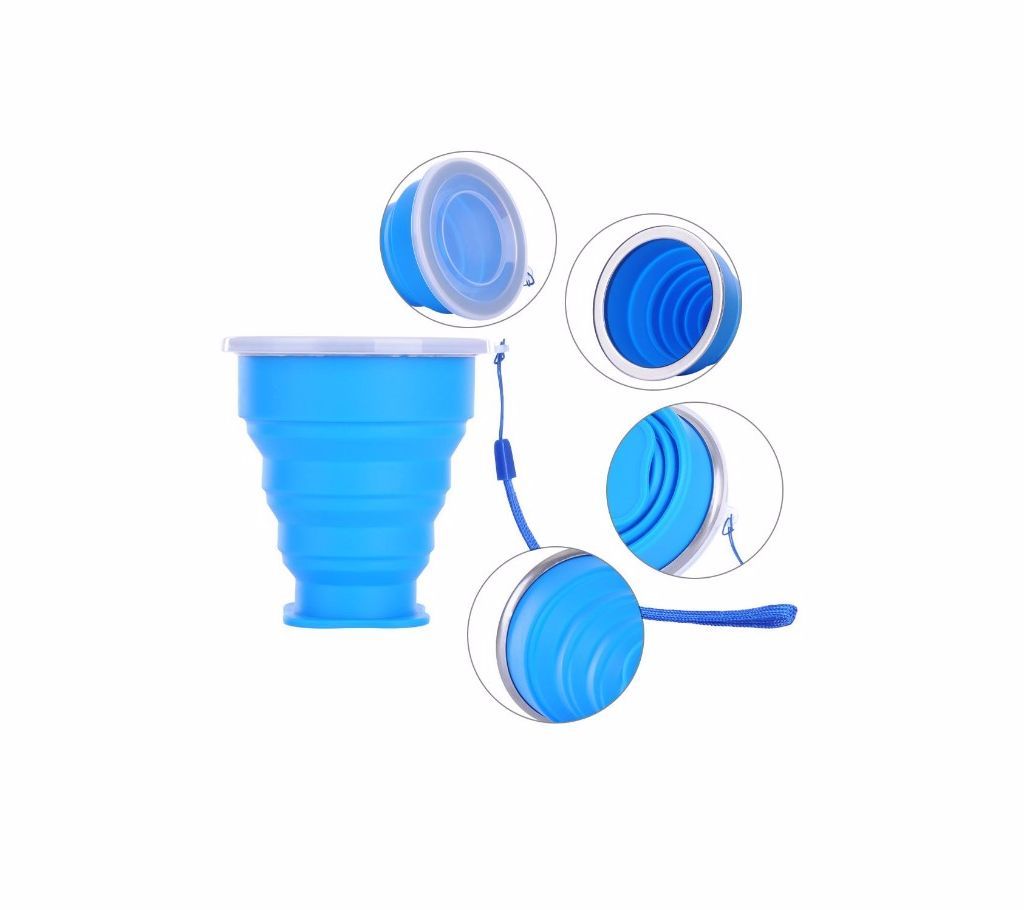 Travel Silicone Retractable Folding Coffee Water Cup-240ml