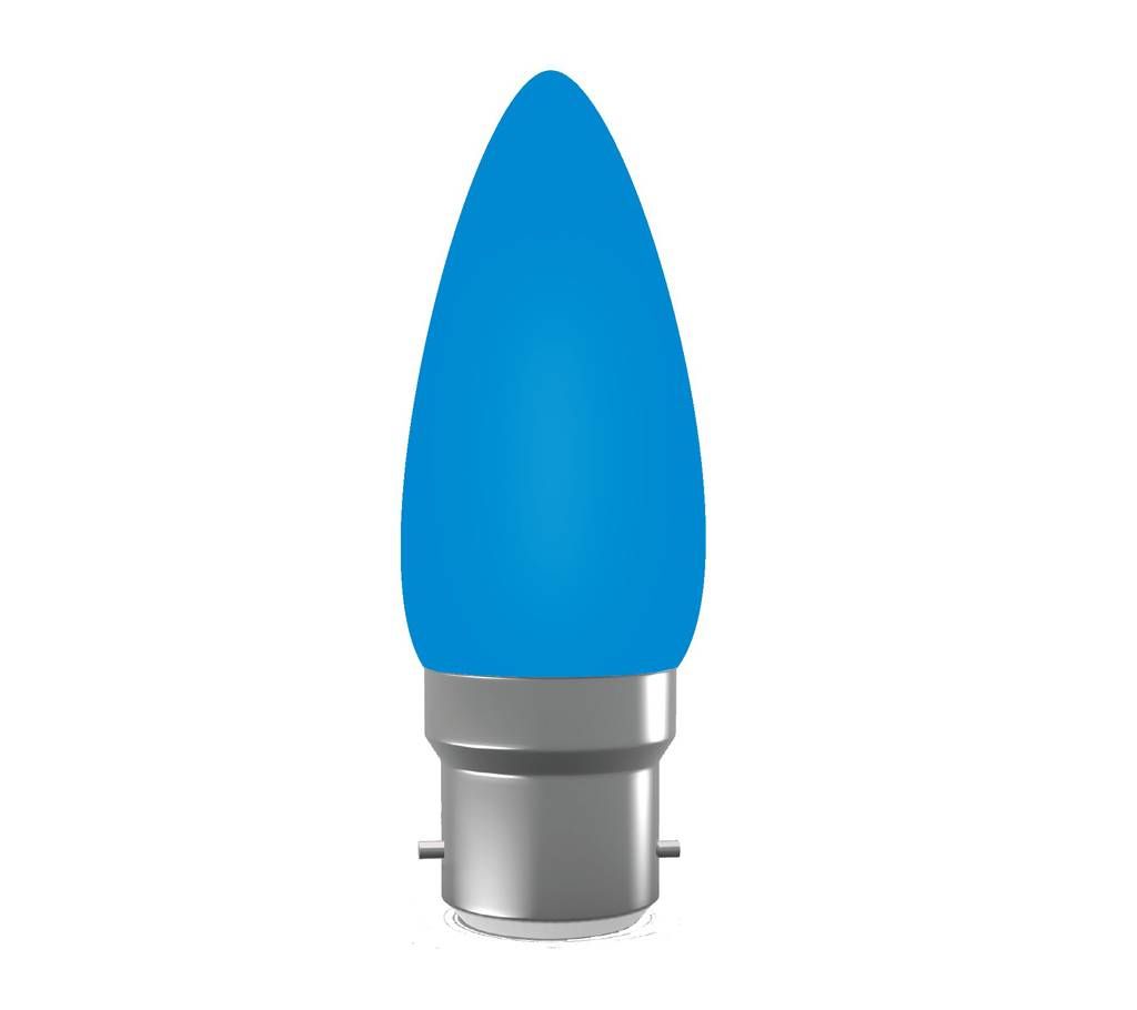 Super Star AC LED 0.5W BLUE B-22 COLORLUX CANDLE