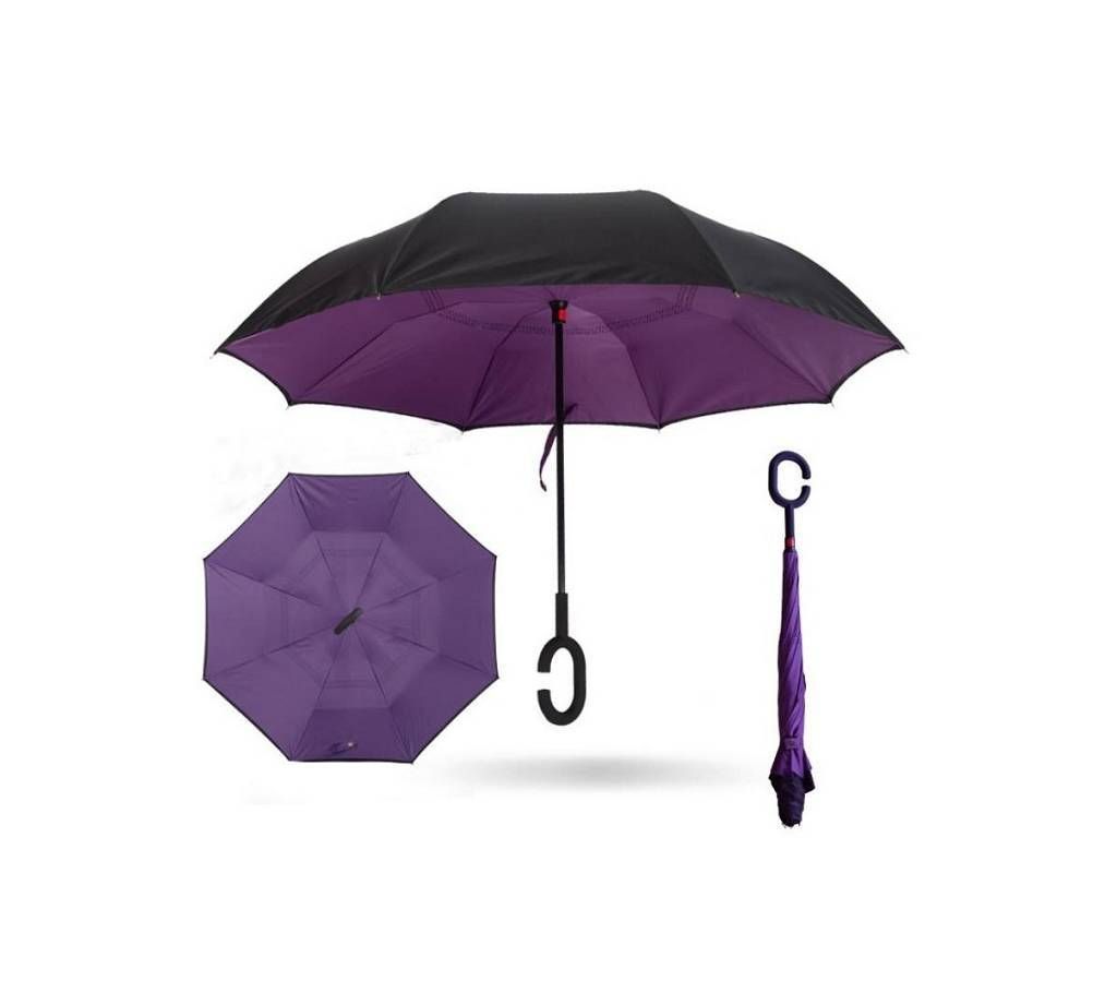 Windproof Inverted Umbrella - Purple